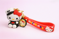 Hello Kitty black outfit 3D keychain with wrist strap
