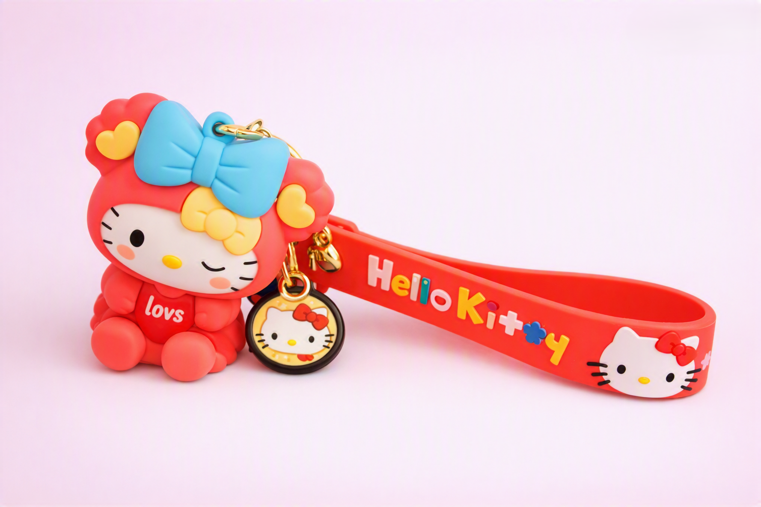 Hello Kitty My Melody costume 3D keychain with wrist strap