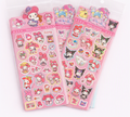 Sanrio sticker sheets featuring My Melody, Kuromi, and Little Twin Stars – pink set