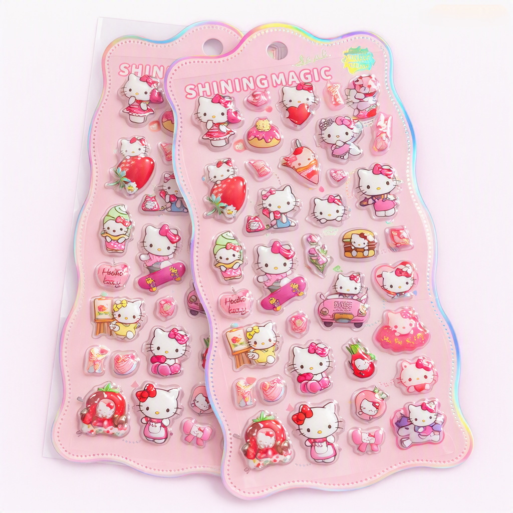 Kawaii Hello Kitty Puffy Sticker Sheet. $1.99 each