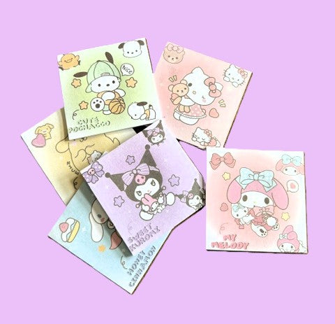 Sanrio mini notebooks assorted styles with Pochacco, Hello Kitty, Kuromi and My Melody
