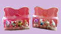 Sanrio characters mini figurine set in pink bow display case