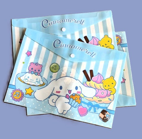 Cinnamoroll document folders in blue stripe design
