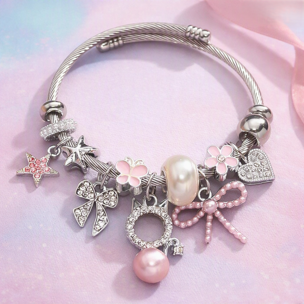 Kawaii Pink Charm Bracelet