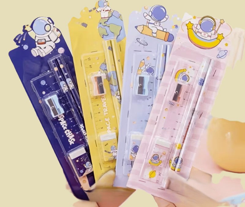 Kawaii cartoon stationery sets with various character designs