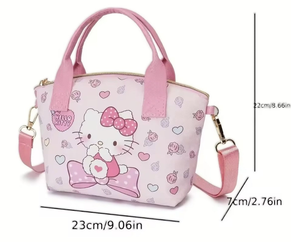Hello Kitty pink crossbody bag with dimensions