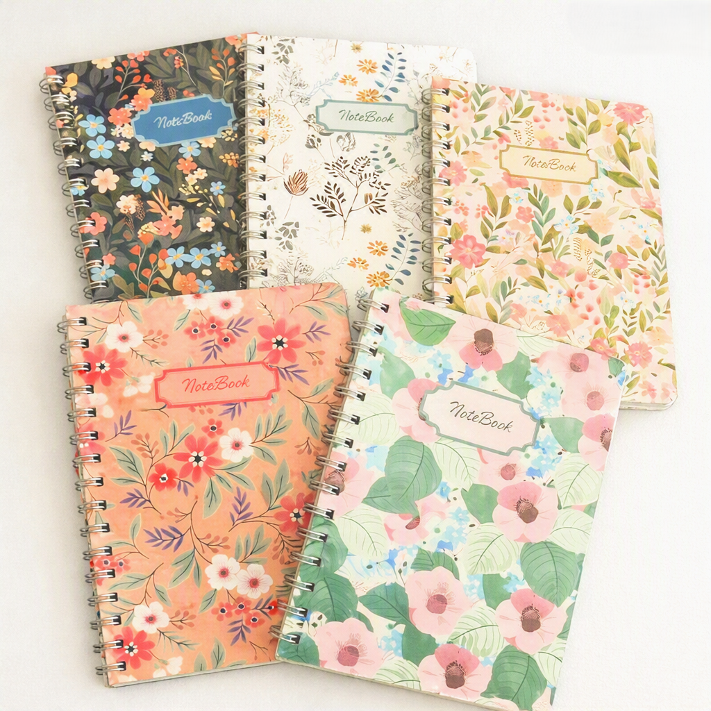 A5 Floral Hardcover Spiral Notebooks